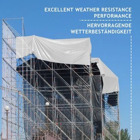 Plandeka ochronna biała 4x6 m 650g/m² z oczkami UV