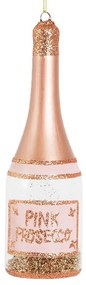 Szklana ozdoba świąteczna wykonana ręcznie ø 5 cm Pink Prosecco – Sass &amp; Belle