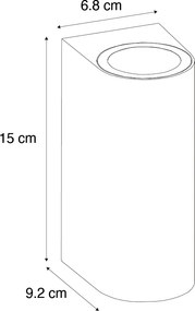 Nowoczesna lampa ścienna zewnętrzna biała z tworzywa sztucznego owalna 2-światłowa - Baleno