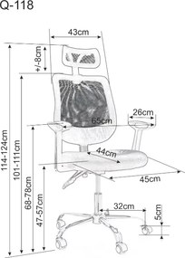 Czarny fotel biurowy FLEXISEAT Q-118RC
