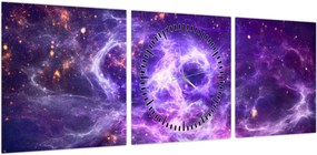 Obraz - Purple Universe (z zegarem) (90x30 cm)