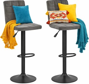 Zestaw dwóch ciemnoszarych hokerów z oparciem S6-D95