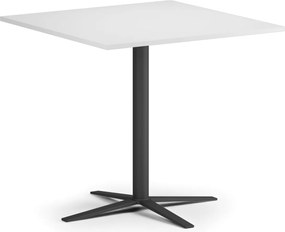 Stolik kawowy AURA, 60x60 cm, czarna podstawa, biały