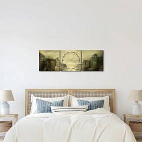 Obraz westernowego miasteczka (z zegarem) (90x30 cm)