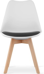 PROMOCJA Biało-czarne krzesło BALI MARK z bukowymi nogami II gatunek