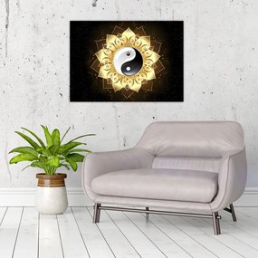 Obraz - Złoty Yin-Yang (70x50 cm)