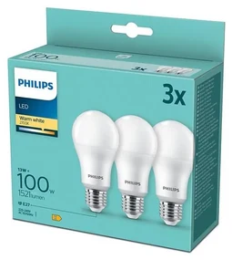 ZESTAW 3x LED Żarówka Philips A60 E27/13W/230V 2700K