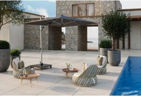 HYPERION 330 x 240 PRESTIGE - luksusowy huśtawkowy parasol ogrodowy z bocznym drążkiem : Kolor parasola - Ciemnoszary