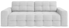 Jasnoszara rozkładana sofa z materiału bouclé 255 cm Milu – Makamii