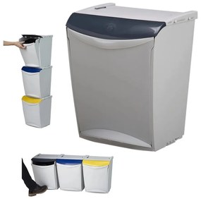 Denox Ekosystem Kosz na odpady segregowane 25 l, szary - mix