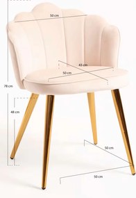 Krzeso Blume w kolorze zotym, aksamitne