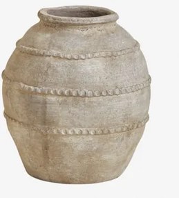 Wazon Dekoracyjny Z Terakoty Agnon Kamienny Brąz - Sklum