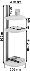 Okrągły stolik do salonu beton + czarny  A3-B51