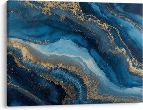Obraz - Niebieska marmurowa abstrakcja (70x50 cm)
