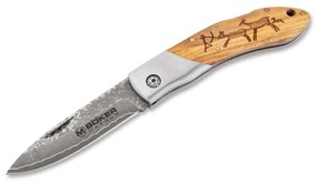 Böker - Damasceński nóż kieszonkowy Magnum Caveman 19,4 cm