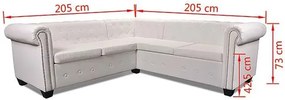 5-osobowy biały narożnik w stylu S2-K64