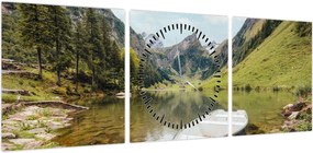 Obraz - Seealpsee, jezioro w Szwajcarii (z zegarem) (90x30 cm)