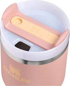 Brzoskwiniowy termos ze stali nierdzewnej ze słomką 600 ml Quencher H2.O FlowState™ Tumble Peach Rose – Stanley