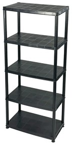 Czarny plastikowy regał do garażu 71x170 cm – Addis