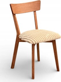 6 x Krzesło dębowe beżowe dąb drewno krzesło AGATA walnut orzech