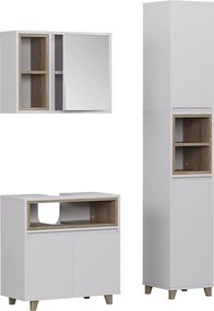 Zestaw mebli łazienkowych biały/dąb 60x30x61 elnor