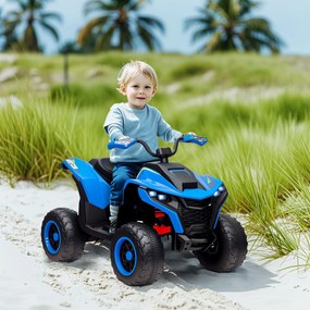 AIYAPLAY Elektryczny Quad dla Dzieci, 3-6 km/h, Oświetlenie LED, Muzyka, USB, dla Dzieci 3-8 Lat, Niebieski