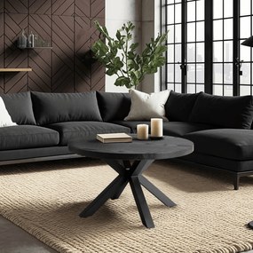 Stolik Kawowy LINCOLN 80 cm Czarny Loft