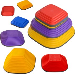 AIYAPLAY Kamienie do Balansowania dla Dzieci, 6 Sztuk, Antypoślizgowe, Na Przeszkody, Do Rozwoju Motorycznego, Plastikowe, Kolorowe