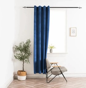 Zasłona zaciemniająca ELVIO VELVET 140x250 cm, granatowa Zawieszanie: Metalowe pierścienie