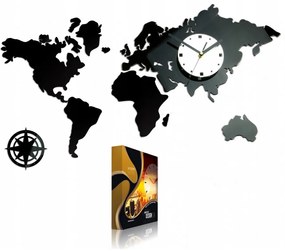 Zegar na ścianę mapa świata akrylowy naklejany kompas do salonu duży loft