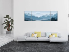Obraz - Góry oczami grafika (170x50 cm)