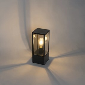 Lampa stojąca zewnętrzna czarna z dymionym szkłem 40 cm IP44 - Charlois