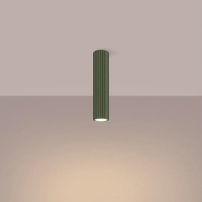 Lampa sufitowa minimalistyczny Gloow, aluminium - 1 źródło światła 3000K - L.6.5 x H.30 cm - zielony oliwkowy