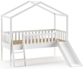 Białe podwyższone łóżko dziecięce w kształcie domku 90x200 cm Dallas – Vipack