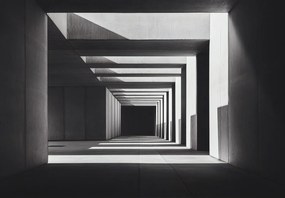 Fototapeta - Kwadratowy tunel (196x136 cm)