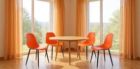 Krzesło OSAKA pomarańczowe z czarnymi nogami