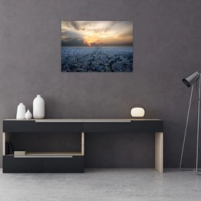 Obraz na szkle - Paryż z góry (70x50 cm)