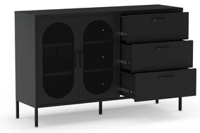 Czarna komoda 140x90 cm Diora – Marckeric
