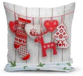 Zestaw 4 świątecznych poszewek na poduszki i bieżnika Minimalist Cushion Covers Snowflakes