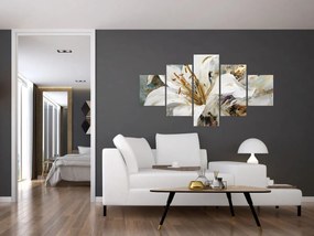 Obraz - Abstrakcja z lilią (125x70 cm)