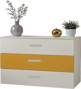 Młodzieżowa komoda z 3 szufladami kaszmir + żółty S9-T86