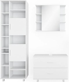 Zestaw mebli łazienkowych biały 80.2x33x60.8 ilias