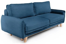 Niebieska sztruksowa rozkładana sofa 218 cm Tori – Bonami Selection