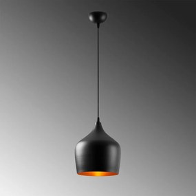 Czarna lampa wisząca z metalowym kloszem ø 22 cm Dodo – Opviq lights