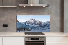 Szklany Panel Zimowe Jezioro w Górach