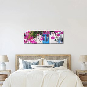Obraz - Tradycyjny grecki dom (z zegarem) (90x30 cm)