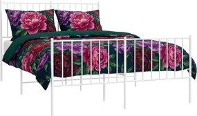 Białe metalowe łóżko małżeńskie 140x200 cm S8-S09