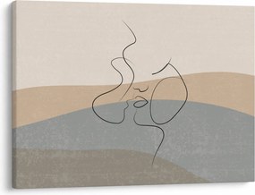 Obraz - Line art kiss (70x50 cm)