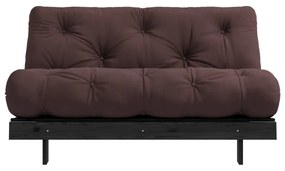 Ciemnobrązowa rozkładana sofa 140 cm Roots Black Night – Karup Design