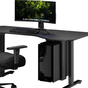 Uchwyt na komputer pod biurko, regulowany, metalowy, czarny: PC HOLDER